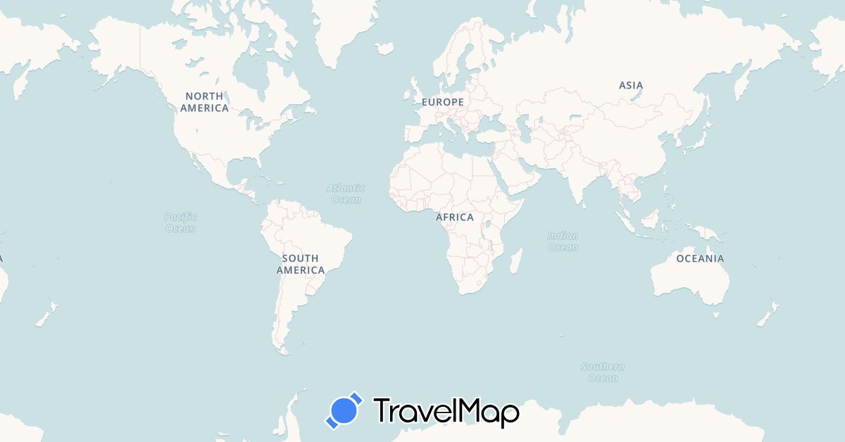 TravelMap itinerary: driving in Australia, Bolivia, Costa Rica, Ecuador, Indonesia, Malaysia (Asia, North America, Oceania, South America)